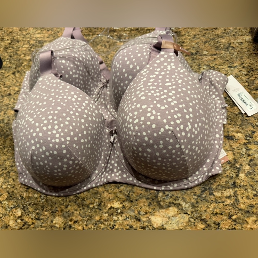 Ambrielle Everyday Full Coverage Bra 32D, 44D, 42DDD New